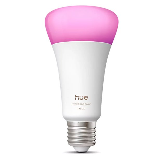 Bombilla LED inteligente potente Hue E27 A67 1600Lm, 11,8W equivalente 100W, regulable, White&Color Ambiance