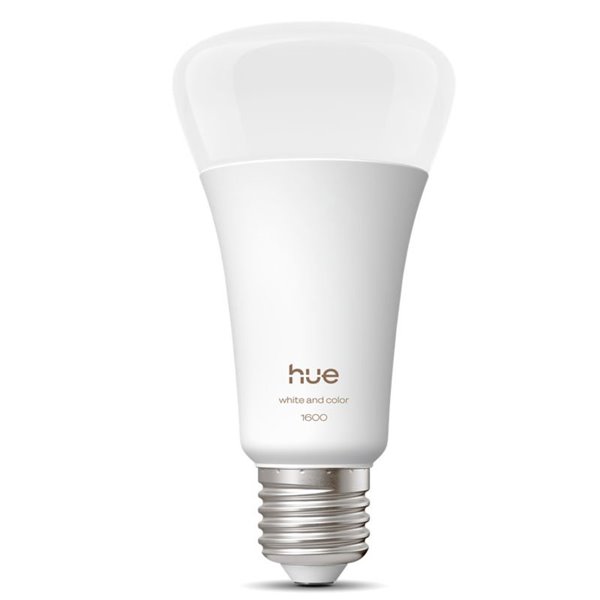 Bombilla LED inteligente potente Hue E27 A67 1600Lm, 11,8W equivalente 100W, regulable, White&Color Ambiance