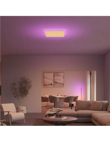 Panel LED inteligente cuadrado DATURA HUE SLIM XL 60x60cm, doble luz, 4300Lm, 2000-6500K +RGB White&Color Ambiance