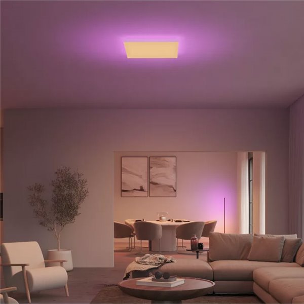 Panel LED inteligente cuadrado DATURA HUE SLIM XL 60x60cm, doble luz, 4300Lm, 2000-6500K +RGB White&Color Ambiance