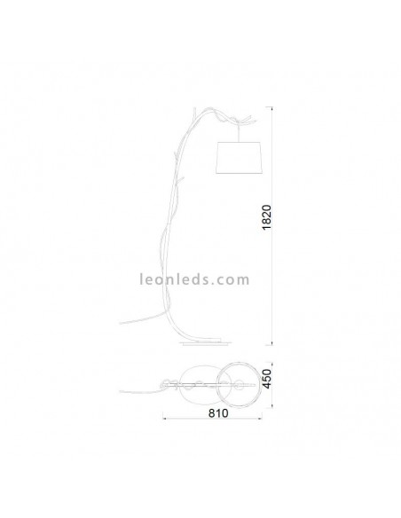 Lámpara Pie de Salón Rústica Serie Sabina color madera de Mantra 6182 | Leonleds Iluminación