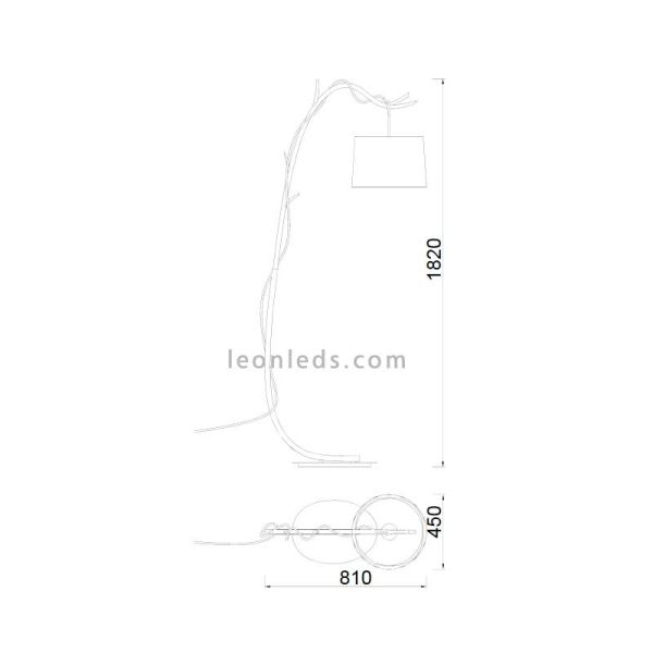 Lámpara Pie de Salón Rústica Serie Sabina color madera de Mantra 6182 | Leonleds Iluminación