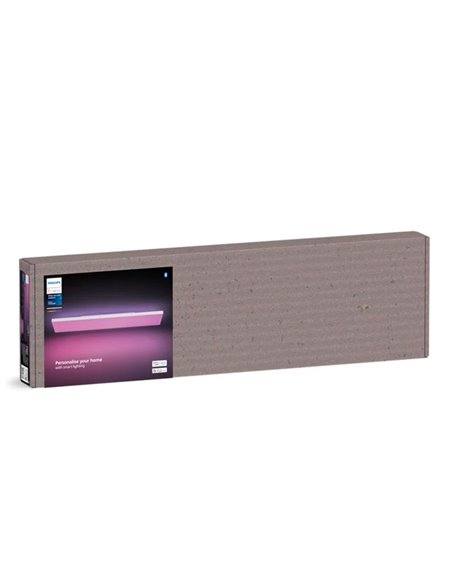 Plafonnier LED rectangulaire intelligent DATURA HUE SLIM, 30 x 120 cm, double éclairage, 4250 lm, 2000-6500 K + RGB Blanc et Amb