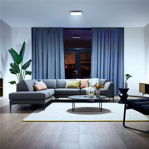 Panneau LED carré intelligent AURELLE Hue, blanc, 30 x 30 cm, 1940 lm, 19 W, ambiance blanche