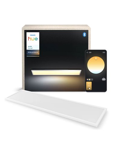Plafón rectangular LED inteligente AURELLE Hue blanco, 30x120cm, 3750Lm, 2200-6500 Hue White Ambiance