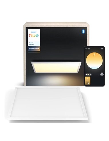 Panel LED cuadrado inteligente AURELLE Hue XL blanco, 60X60cm, 2750Lm 39W, White Ambiance
