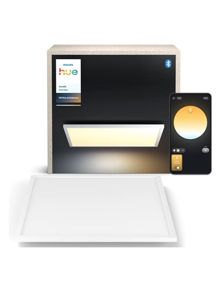 Panel LED cuadrado inteligente AURELLE Hue XL blanco, 60X60cm, 2750Lm 39W, White Ambiance