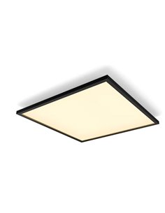 Painel LED quadrado inteligente AURELLE Hue XL, preto, 60x60cm, 2750 lúmens, 39W, luz ambiente branca.