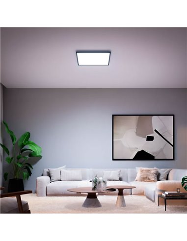 Panneau LED carré intelligent AURELLE Hue XL, noir, 60 x 60 cm, 2750 lm, 39 W, ambiance blanche