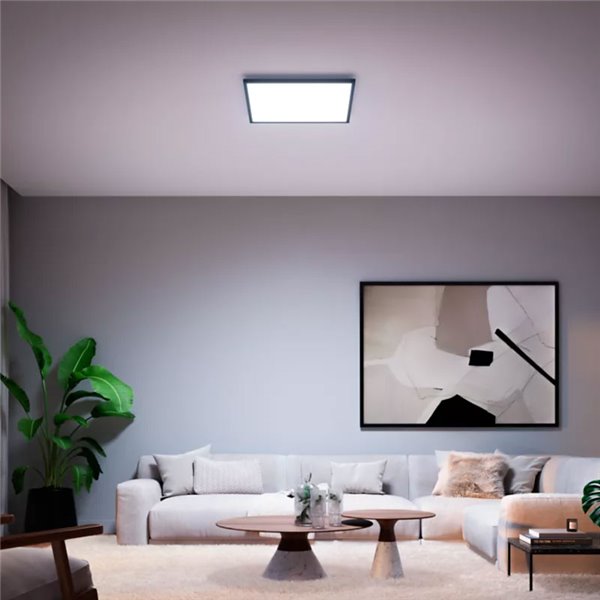 Panel LED cuadrado inteligente AURELLE Hue XL negro, 60X60cm, 2750Lm 39W, White Ambiance