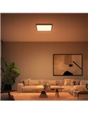 Panel LED cuadrado inteligente AURELLE Hue XL negro, 60X60cm, 2750Lm 39W, White Ambiance
