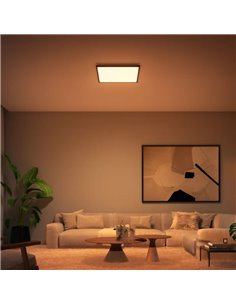 Panel LED cuadrado inteligente AURELLE Hue XL negro, 60X60cm, 2750Lm 39W, White Ambiance 2