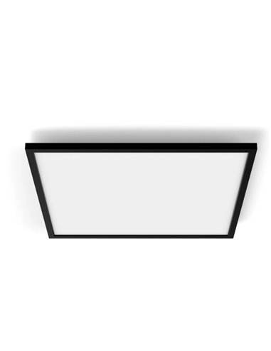 Painel LED quadrado inteligente AURELLE Hue XL, preto, 60x60cm, 2750 lúmens, 39W, luz ambiente branca.