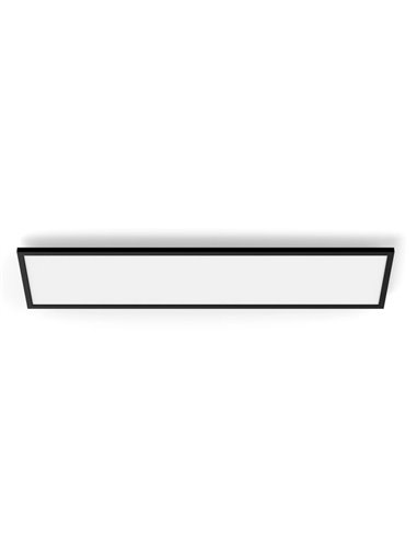 Plafón rectangular LED inteligente AURELLE Hue negro, 30x120cm, 3750Lm, 2200-6500 Hue White Ambiance
