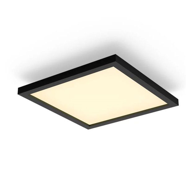 Panel LED cuadrado inteligente AURELLE Hue S negro, 30X30cm, 2750Lm 39W, White Ambiance