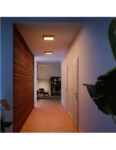Painel LED quadrado inteligente AURELLE Hue S, preto, 30x30cm, 2750 lúmens, 39W, luz ambiente branca. 2