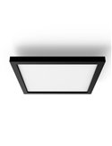 Painel LED quadrado inteligente AURELLE Hue S, preto, 30x30cm, 2750 lúmens, 39W, luz ambiente branca.