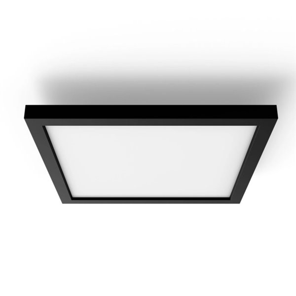 Panneau LED carré intelligent AURELLE Hue S, noir, 30 x 30 cm, 2750 lm, 39 W, ambiance blanche
