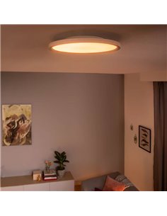 Plafón de techo LED redondo inteligente AURELLE HUE blanco Ø39cm, 2450Lm 21W, White Ambiance 2