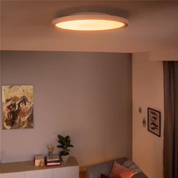 Plafón de techo LED redondo inteligente AURELLE HUE blanco Ø39cm, 2450Lm 21W, White Ambiance