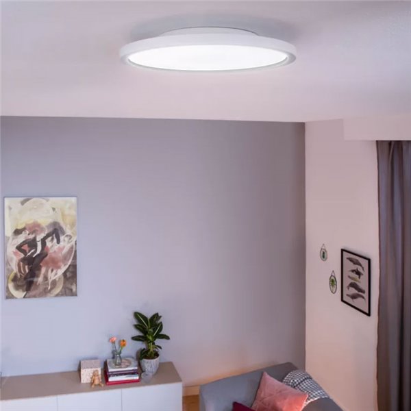 Luminária de teto LED redonda inteligente AURELLE HUE, branca, Ø39cm, 2450lm 21W, ambiente branco
