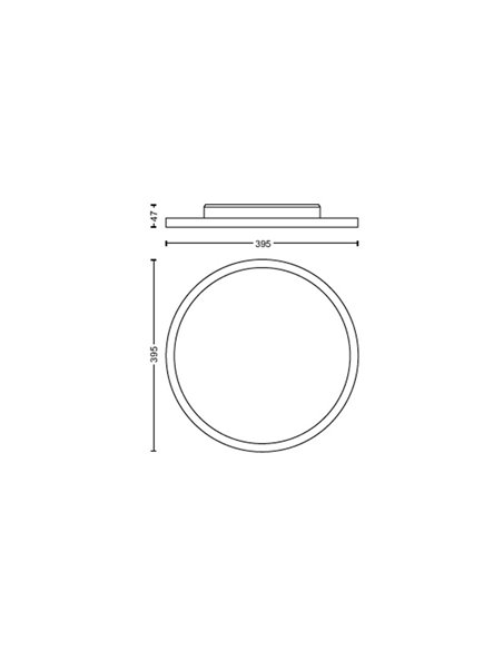 Plafón de techo LED redondo inteligente AURELLE HUE blanco Ø39cm, 2450Lm 21W, White Ambiance