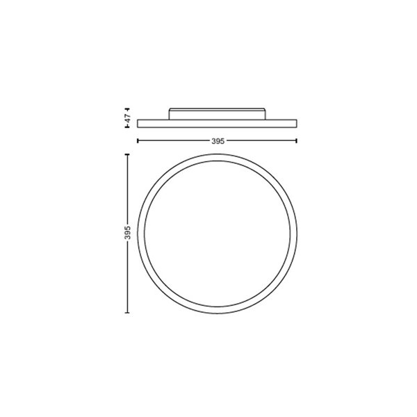 Plafón de techo LED redondo inteligente AURELLE HUE blanco Ø39cm, 2450Lm 21W, White Ambiance