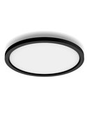 Luminária de teto LED redonda inteligente AURELLE HUE, preta, Ø39cm, 2450lm 21W, ambiente branco
