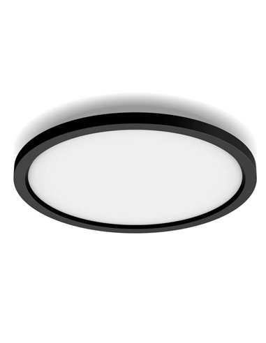 Plafón de techo LED redondo inteligente AURELLE HUE negro Ø39cm, 2450Lm 21W, White Ambiance
