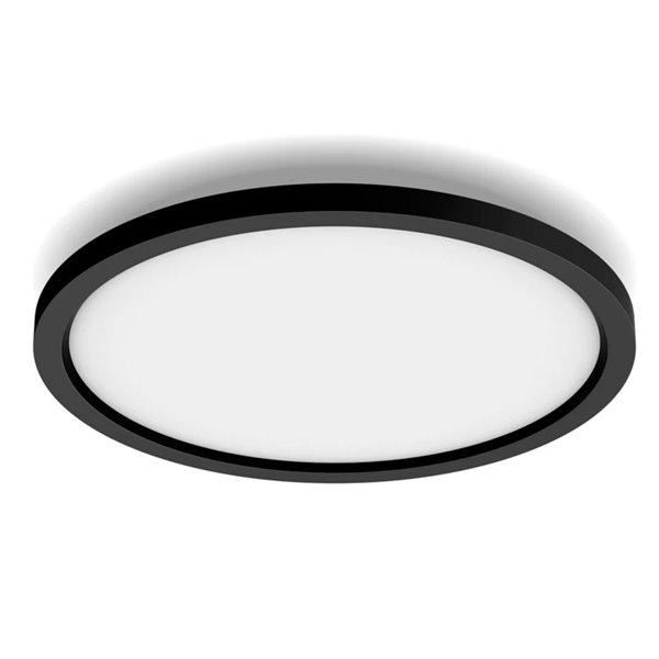 Plafón de techo LED redondo inteligente AURELLE HUE negro Ø39cm, 2450Lm 21W, White Ambiance