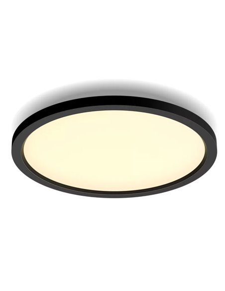 Plafón de techo LED redondo inteligente AURELLE HUE negro Ø39cm, 2450Lm 21W, White Ambiance