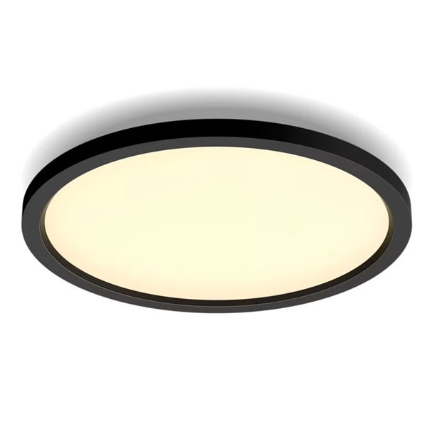 Plafón de techo LED redondo inteligente AURELLE HUE negro Ø39cm, 2450Lm 21W, White Ambiance