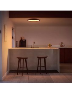 Plafón de techo LED redondo inteligente AURELLE HUE negro Ø39cm, 2450Lm 21W, White Ambiance 2