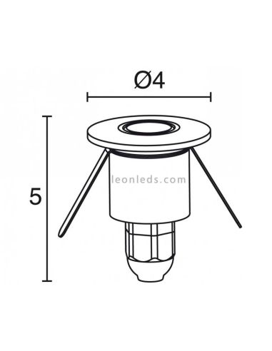 Foco empotrable LED exterior IP65 pequeño | Baliza Empotrable LED redonda empotrable IP65 | LeonLeds Iluminación