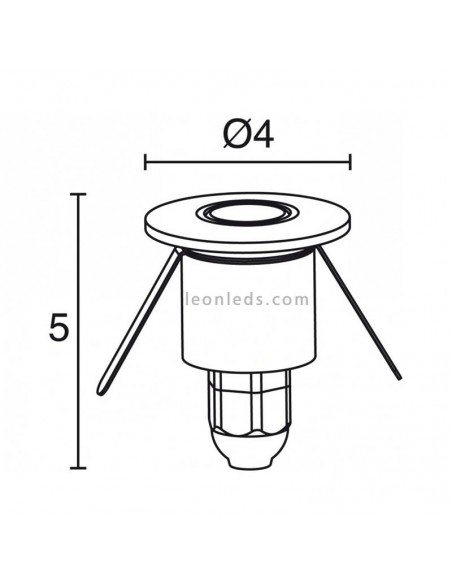 Foco empotrable LED exterior IP65 pequeño | Baliza Empotrable LED redonda empotrable IP65 | LeonLeds Iluminación