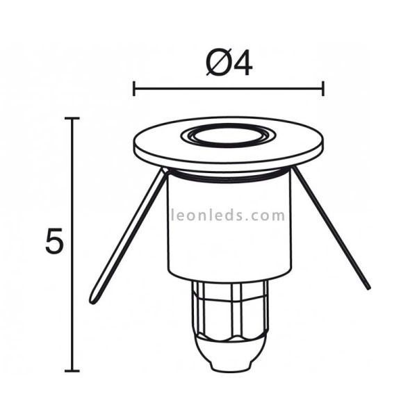 Foco empotrable LED exterior IP65 pequeño | Baliza Empotrable LED redonda empotrable IP65 | LeonLeds Iluminación