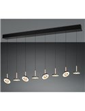 Lámpara LED colgante GUANO 8x8W 8x850lm regulable DIP SWITCH 2300+3000+4000K IP20 Café