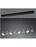 Lámpara LED colgante GUANO 8x8W 8x850lm regulable DIP SWITCH 2300+3000+4000K IP20 Café