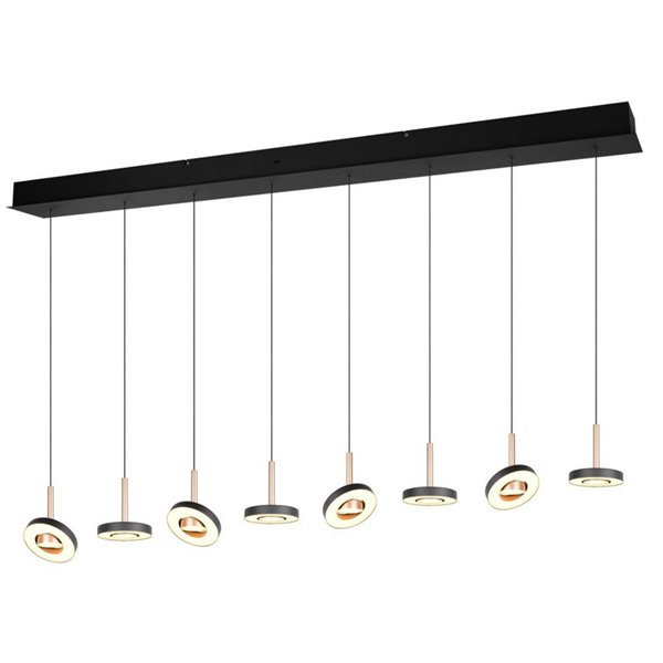 Lámpara LED colgante GUANO 8x8W 8x850lm regulable DIP SWITCH 2300+3000+4000K IP20 Café