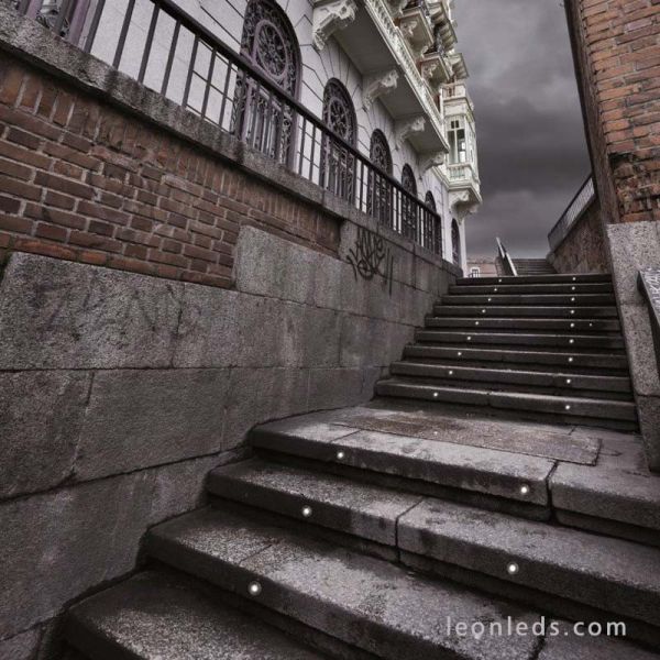 Foco empotrable LED exterior IP65 pequeño | Baliza Empotrable LED redonda empotrable IP65 | LeonLeds Iluminación