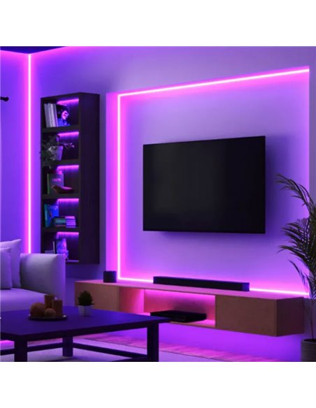 Tira LED inteligente 24V WiZ 10m, a todo color RGB, 6,5W, tipo C