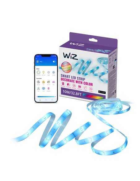 Bande LED intelligente WiZ 24 V, 10 m, RGB multicolore, 6,5 W, Type C