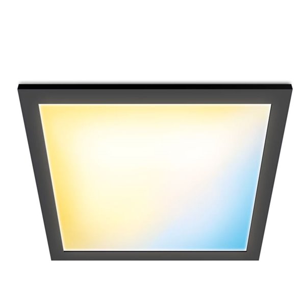 Panneau LED carré intelligent WiZ, noir, 60 x 60 cm, 36 W, 3 400 lm, blanc dimmable 2 700-6 500 K