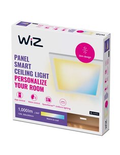 Panel LED cuadrado inteligente WiZ blanco 30x30cm, 12W 1000Lm, blanco regulable 2700-6500K 2