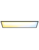 Plafón LED rectangular inteligente WiZ negro 30x120cm, 36W 3400Lm, blanco regulable 2700-6500K