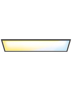 Plafonnier LED rectangulaire intelligent WiZ, noir, 30 x 120 cm, 36 W, 3 400 lm, blanc dimmable 2 700-6 500 K