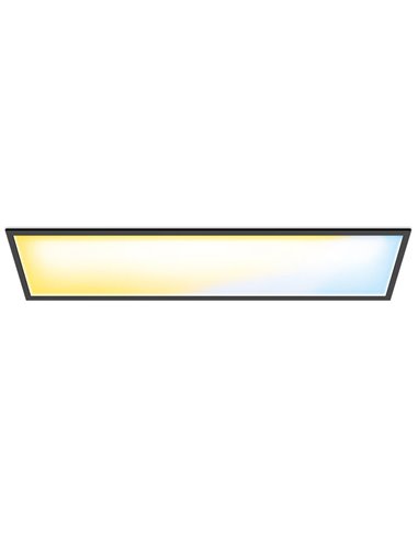 Plafón LED rectangular inteligente WiZ negro 30x120cm, 36W 3400Lm, blanco regulable 2700-6500K