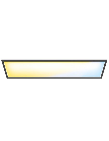 Plafón LED rectangular inteligente WiZ negro 30x120cm, 36W 3400Lm, blanco regulable 2700-6500K