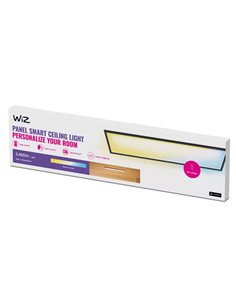 Plafón LED rectangular inteligente WiZ negro 30x120cm, 36W 3400Lm, blanco regulable 2700-6500K 2