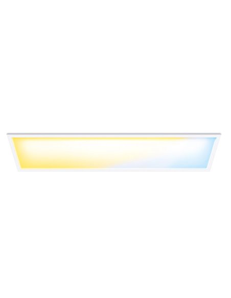 Plafón LED rectangular inteligente WiZ blanco 30x120cm, 36W 3400Lm, blanco regulable 2700-6500K